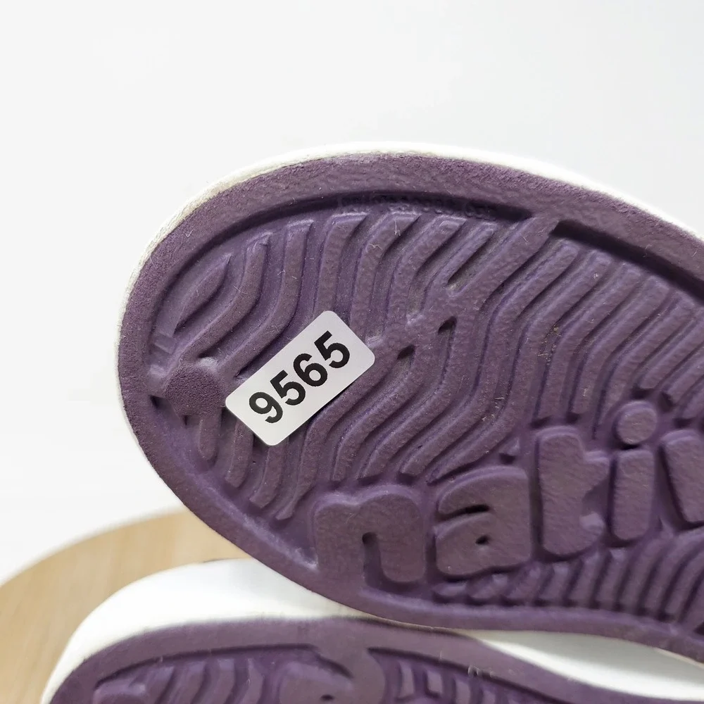 Native Jefferson Shoes Kids 9 Girls Boys Dark Purple Slip On Sandal Play School